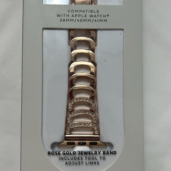 Royal Tech Rose Gold  Bead Bling Apple Watch Band Compatible 38/40/41 - Picture 3 of 7